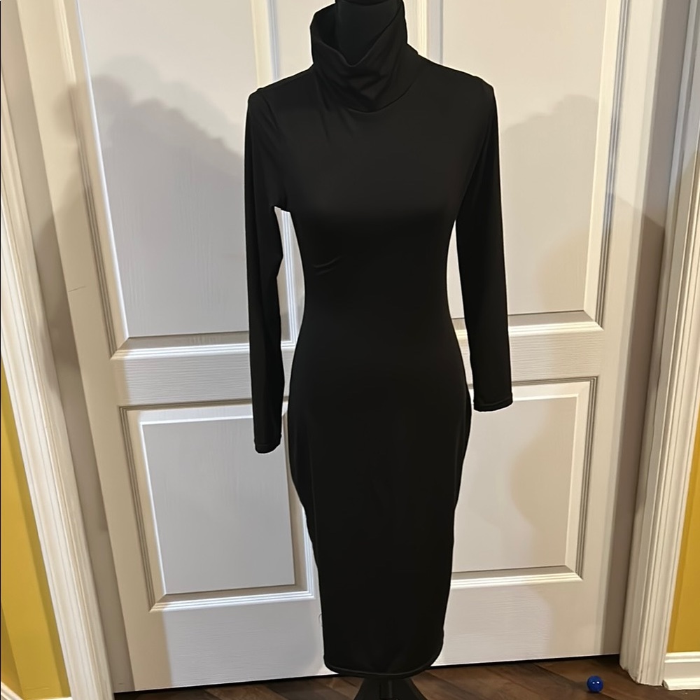 Black Turtleneck Sheath Dress